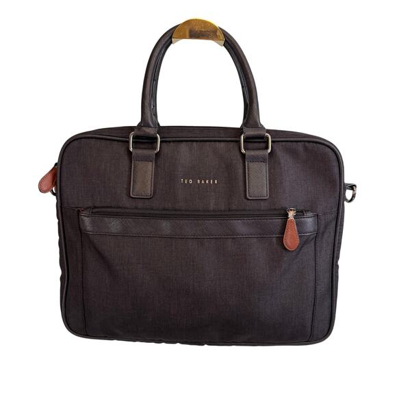 Ted Baker Briefcase Document Messenger Bag  Laptop Black 12X15.5 Inches - Picture 1 of 14